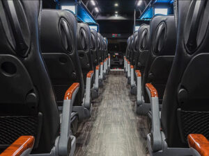 interior of coach bus